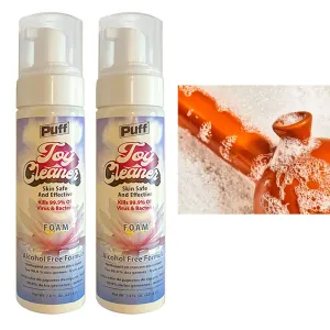 2 Puff Toy Cleaner Pipe Grinder Foam Solution Cleanser Remover Cleans Residue
