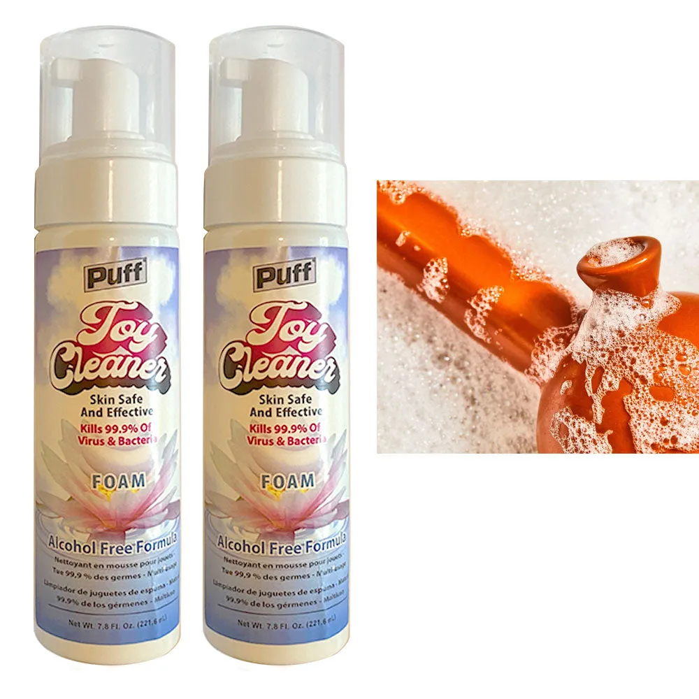 2 Puff Toy Cleaner Pipe Grinder Foam Solution Cleanser Remover Cleans Residue