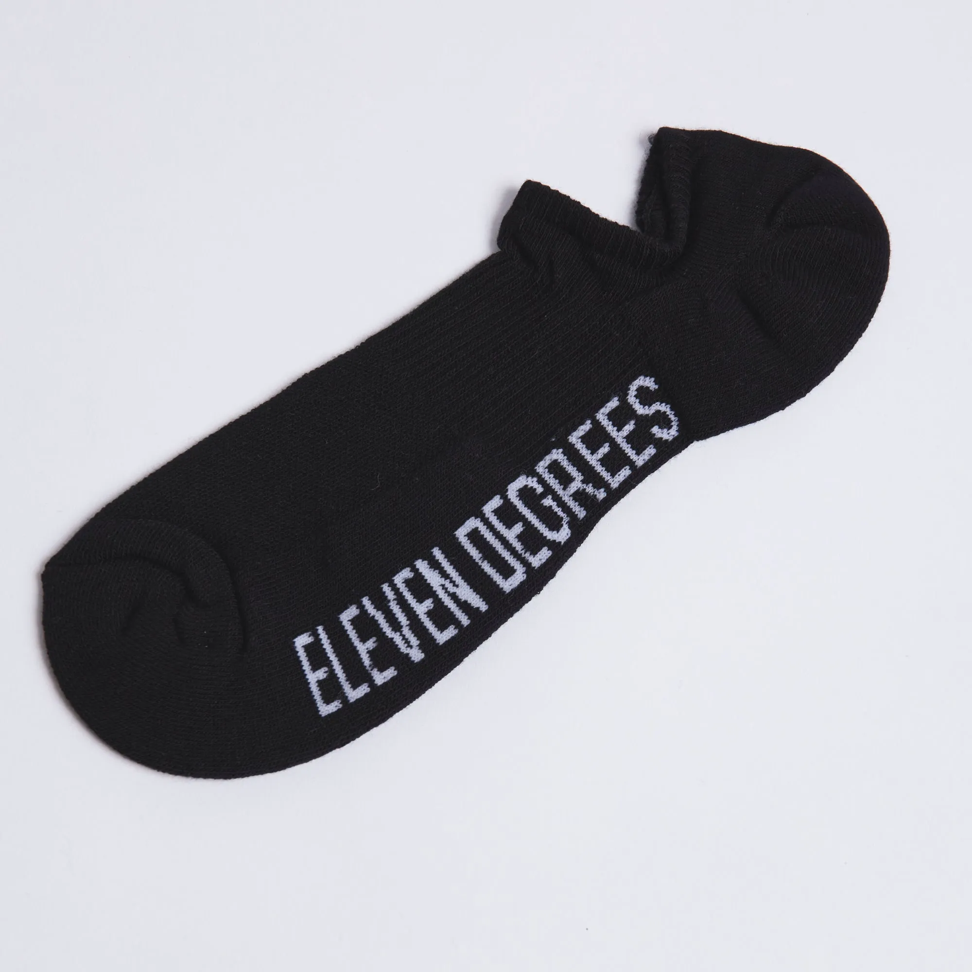 3 Pack Text Graphic Trainer Liner Socks - Black / Black / Black