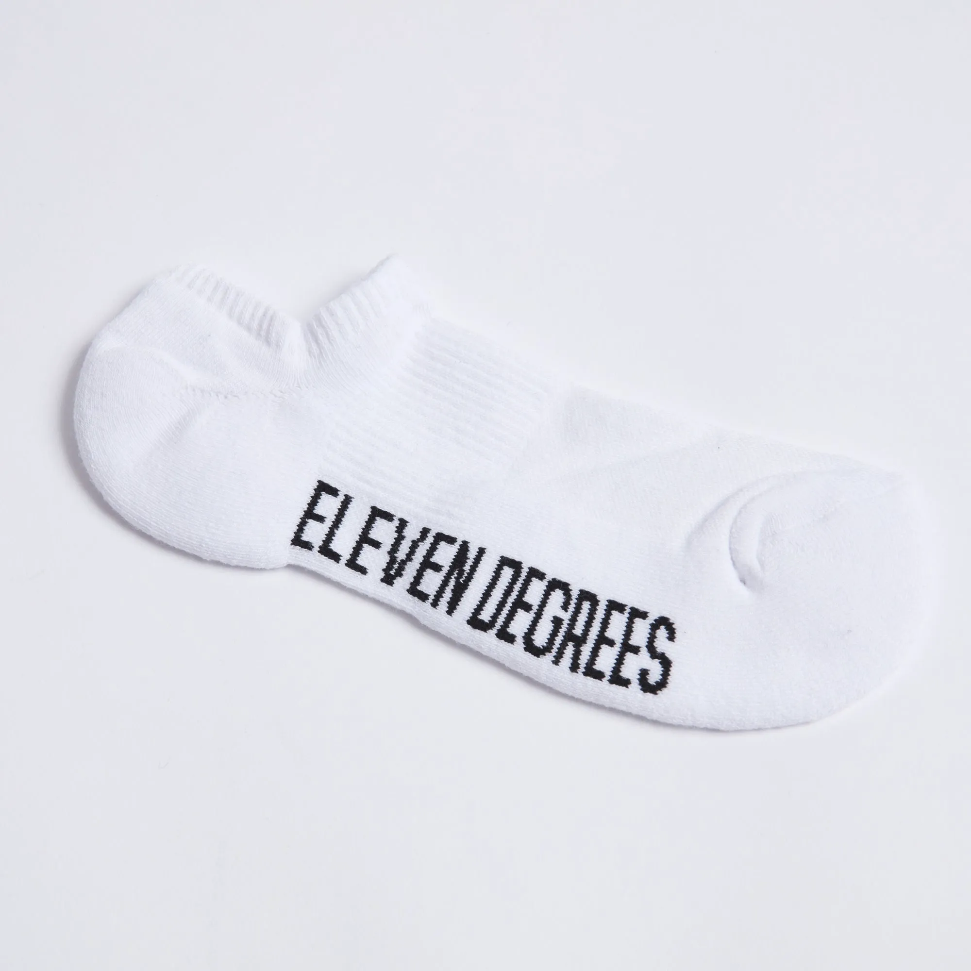 3 Pack Text Graphic Trainer Liner Socks - White / White / White