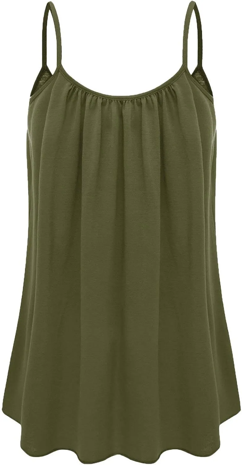 7th Element Plus Size Tank Tops for Women Camisoles Cami Dress Loose Fit Sleeveless Flowy Spaghetti Strap Summer