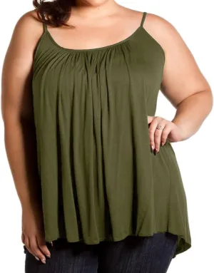 7th Element Plus Size Tank Tops for Women Camisoles Cami Dress Loose Fit Sleeveless Flowy Spaghetti Strap Summer