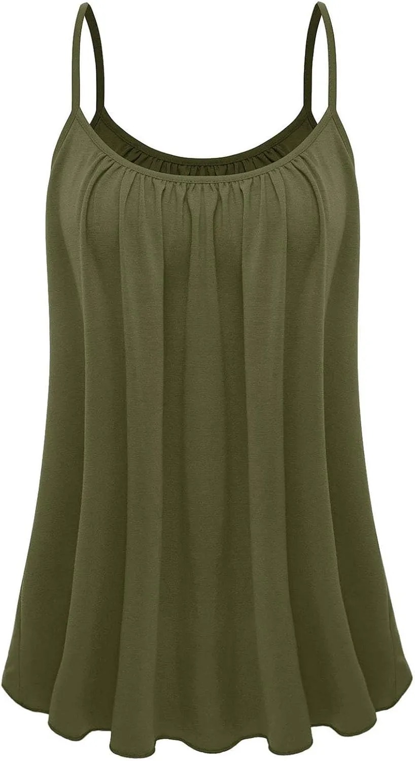7th Element Plus Size Tank Tops for Women Camisoles Cami Dress Loose Fit Sleeveless Flowy Spaghetti Strap Summer