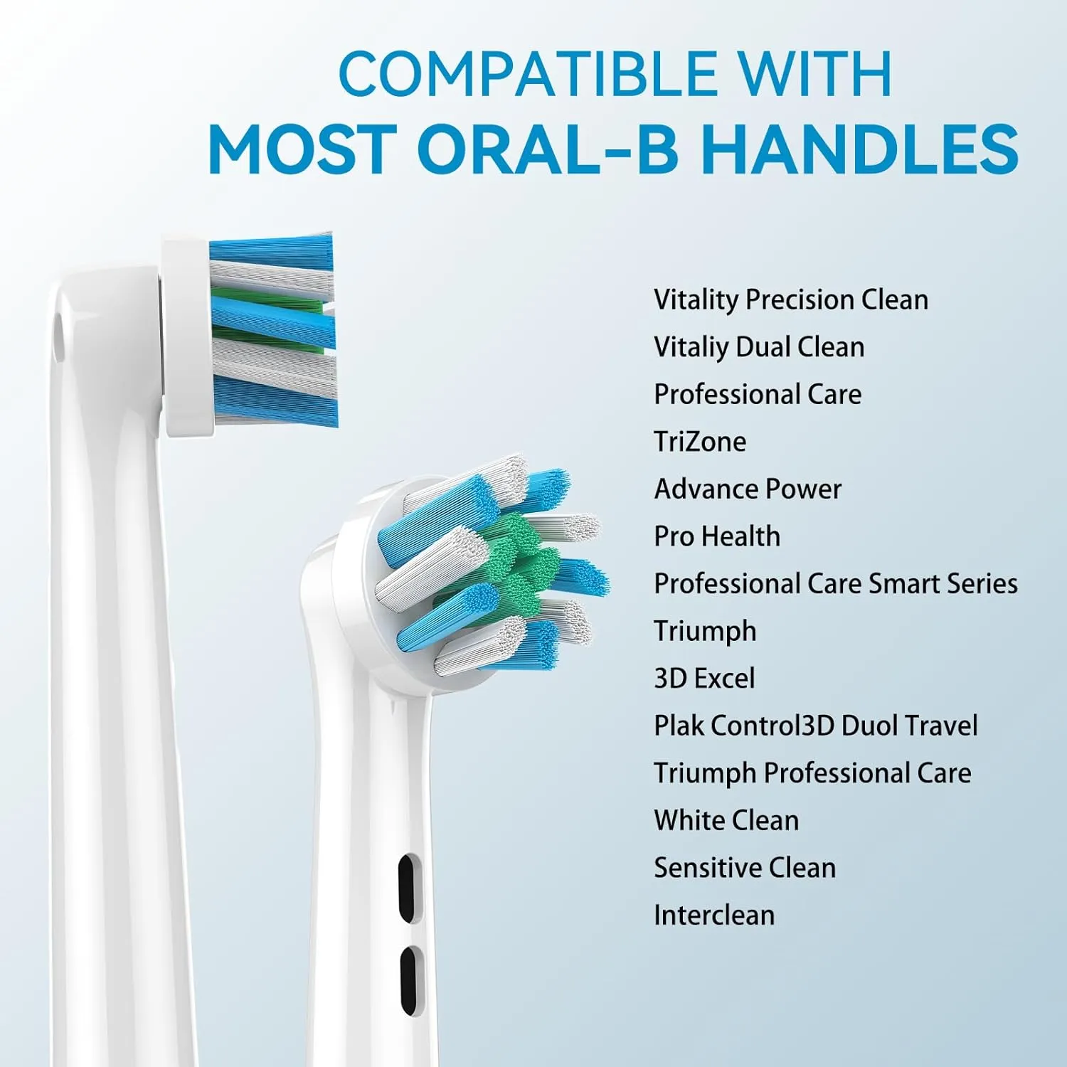 8Pcs Brush Heads for Oral B - Plaque Removal