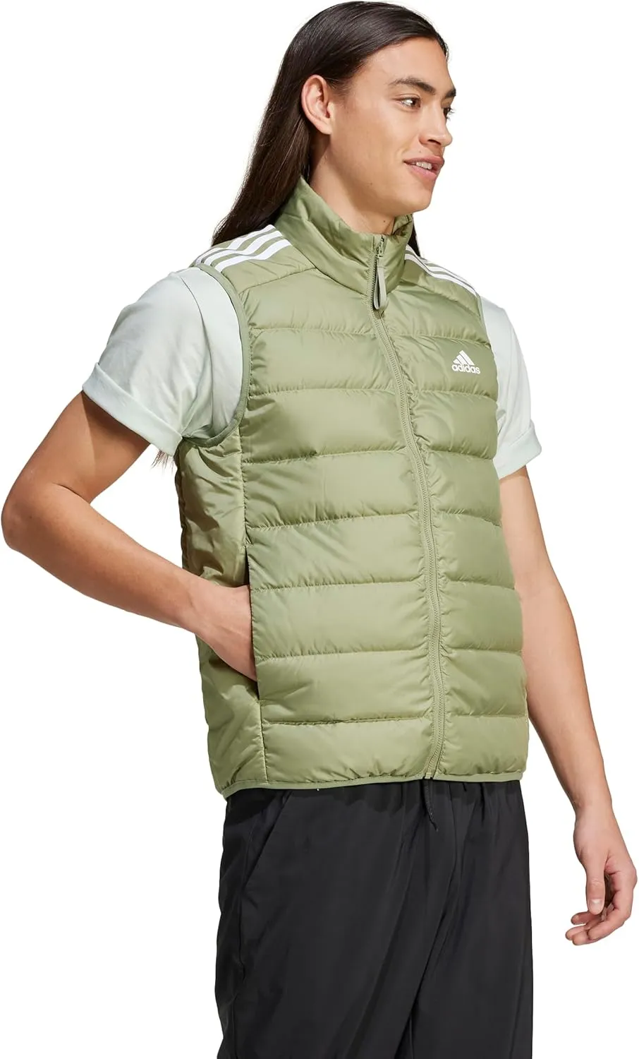 adidas Men's Essentials 3-Stripes Light Down Vest