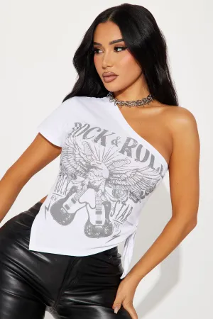 Adri One Shoulder Top - White