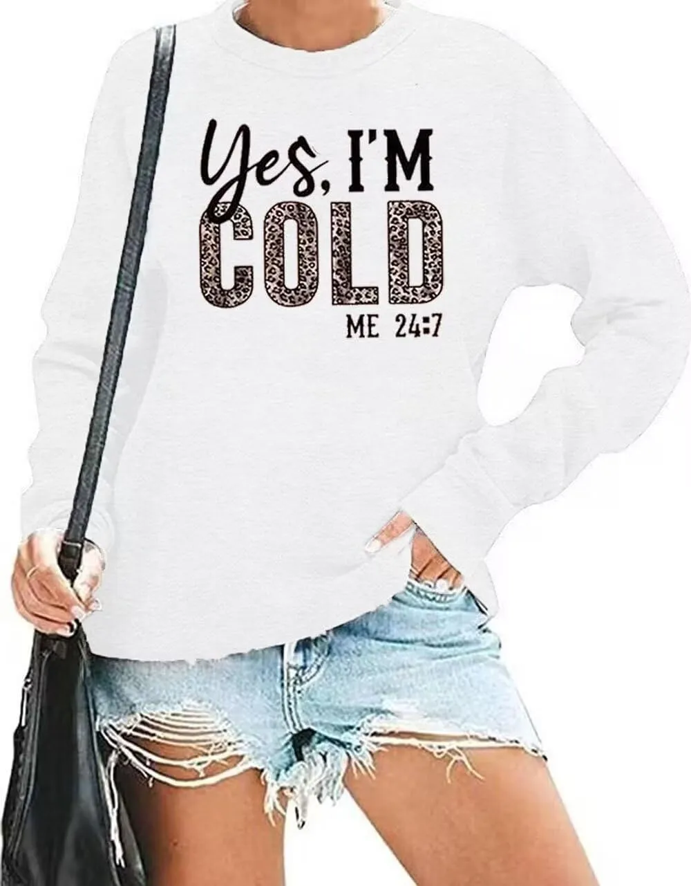 AIMITAG Leopard Letter Print Sweatshirt Women Funny Graphic Fall Long Sleeve Crewneck Pullover Casual Loose Hoodie Tops
