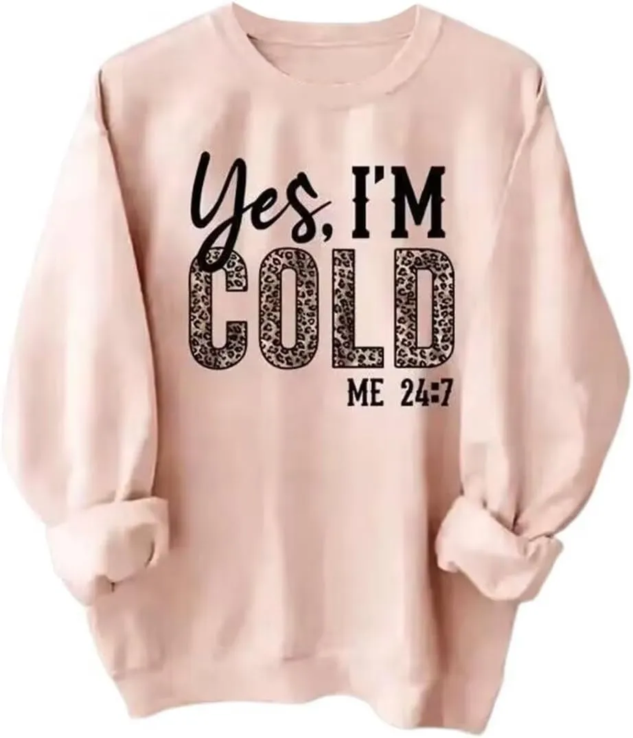 AIMITAG Leopard Letter Print Sweatshirt Women Funny Graphic Fall Long Sleeve Crewneck Pullover Casual Loose Hoodie Tops