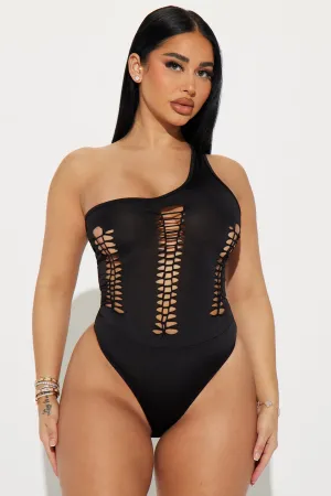 Alexis One Shoulder Bodysuit - Black
