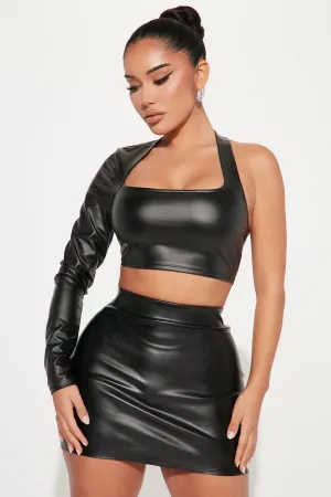 Always Been Me One Shoulder Top - Black