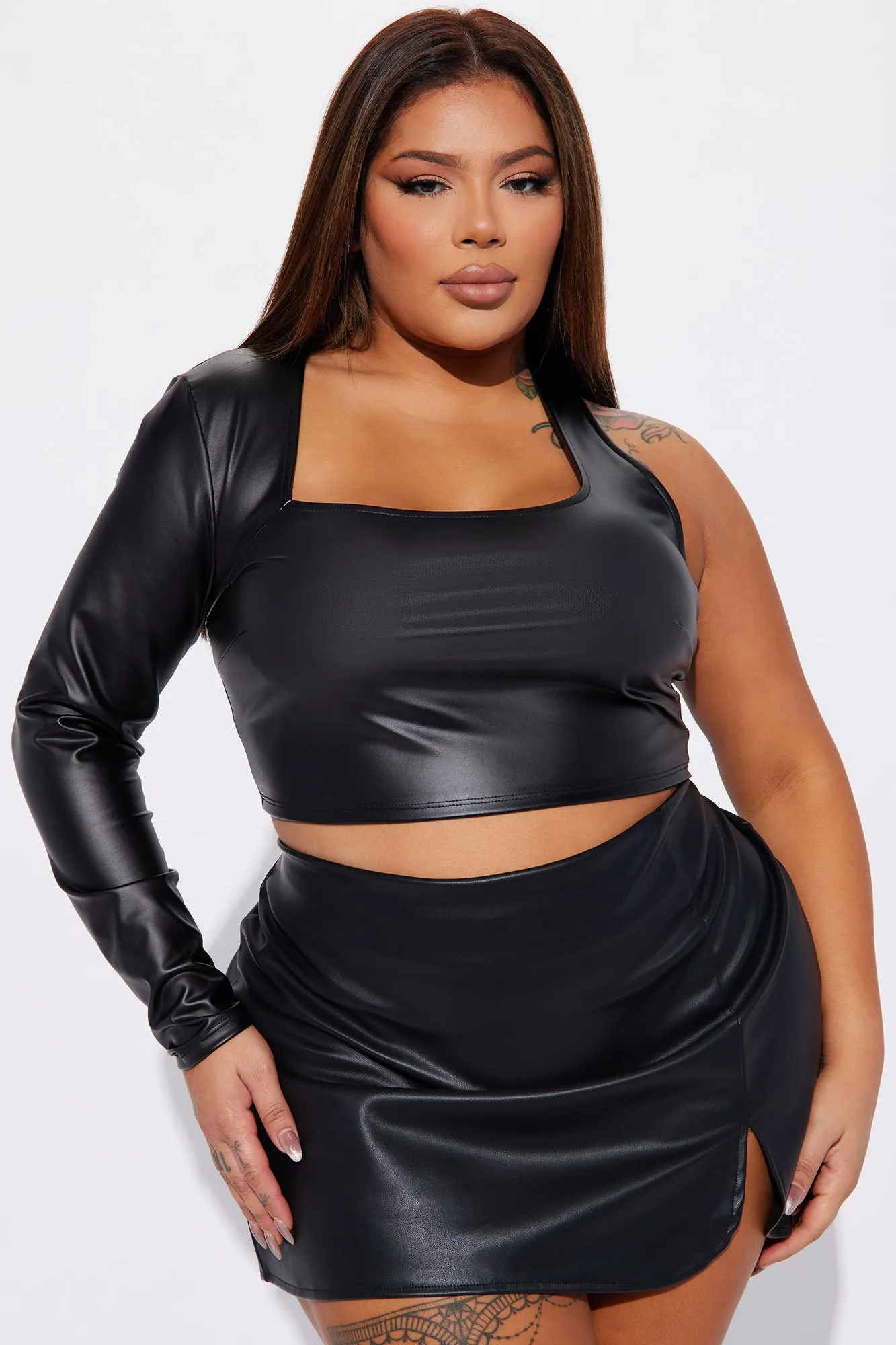 Always Been Me One Shoulder Top - Black