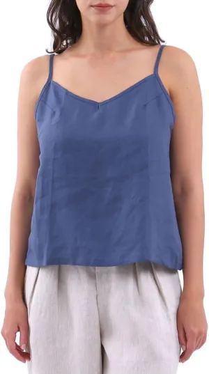 Amazhiyu Women's Linen Camisole Tank Top V-Neck Loose Casual Adjustable Strap Tops