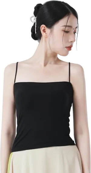 Angcoco Women's Elegant Comfy Build-in Light Padded Strappy Basic Camisoles - 2 Packs