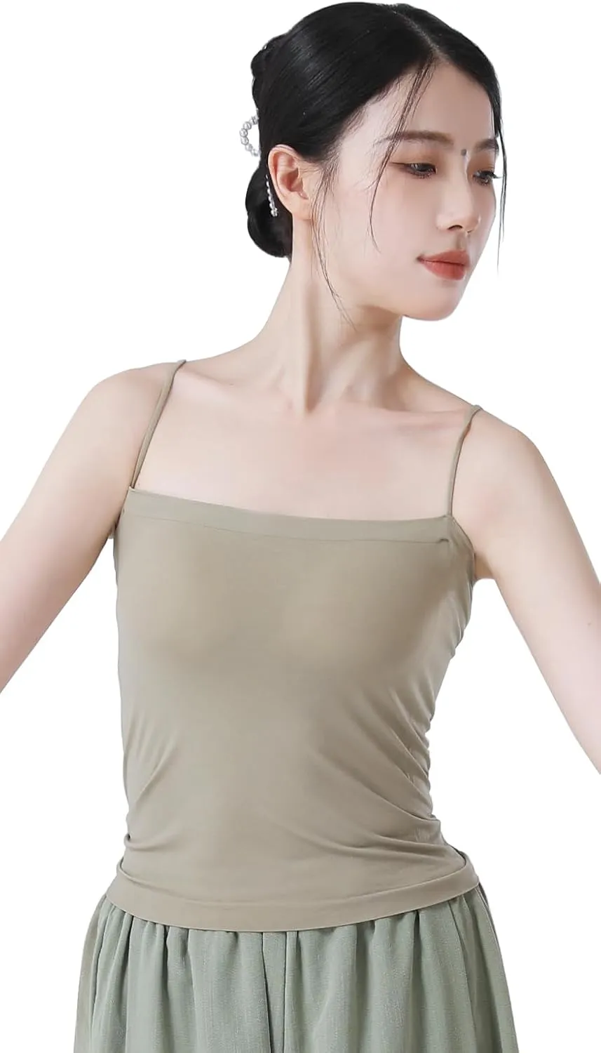 Angcoco Women's Elegant Comfy Build-in Light Padded Strappy Basic Camisoles - 2 Packs