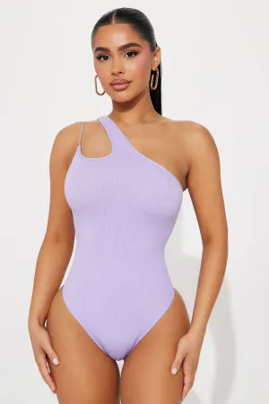 Aria One Shoulder Bodysuit - Lavender