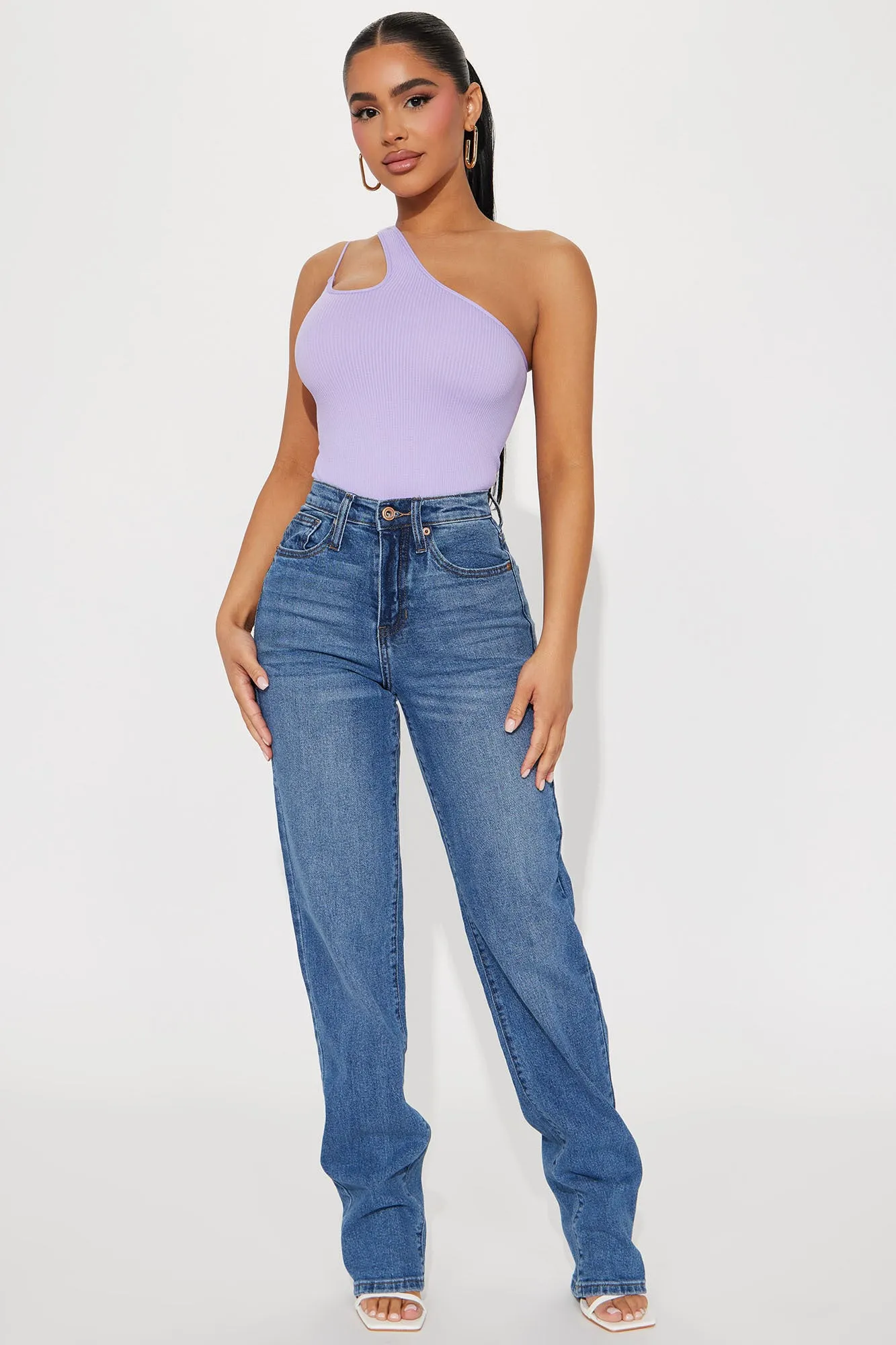 Aria One Shoulder Bodysuit - Lavender