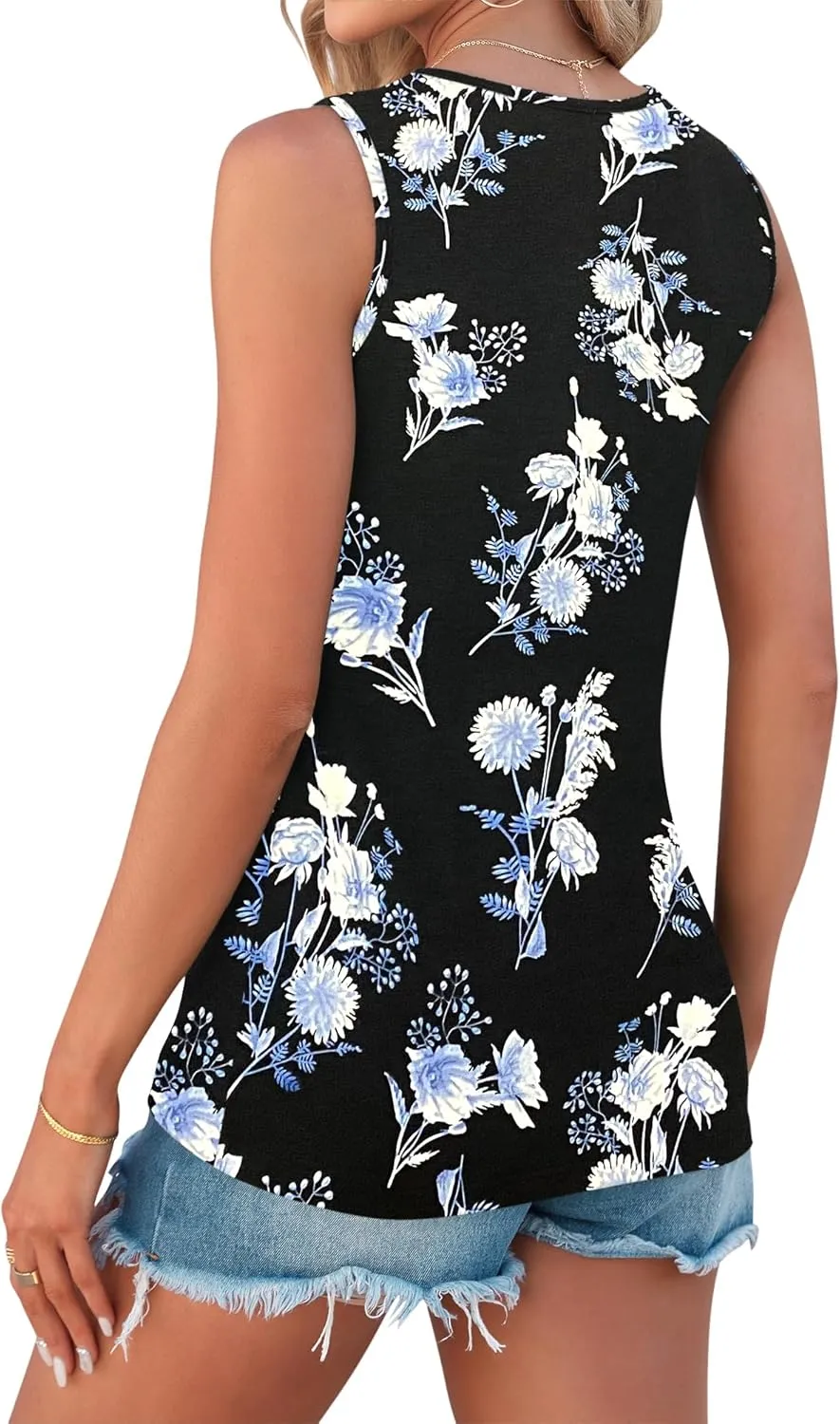 AUSELILY Womens Summer Tank Tops Causal Ladies Dressy Sleeveless V Neck Loose Tunic Shirts 2024 New Camisoles