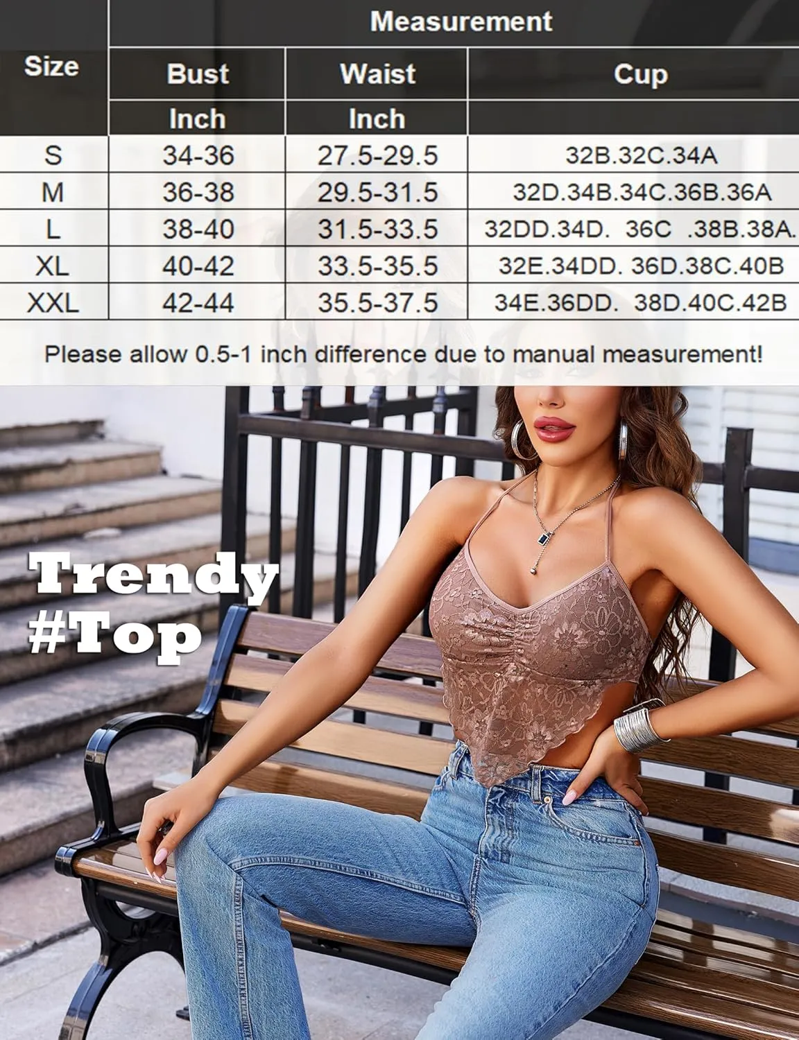 Avidlove Lace Tops for Women Sexy Crop Top Halter V Neck Cami Tank Y2K Camisoles 2025 Trendy
