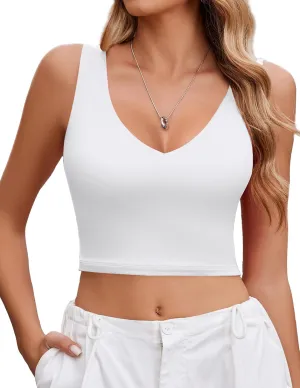 Avidlove Women's Sexy Crop Plunge Tank Tops Deep V Neck Sleeveless Going Out Camisoles Slim Fit 2025 Trendy Summer