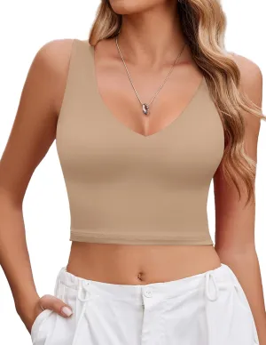 Avidlove Women's Sexy Crop Plunge Tank Tops Deep V Neck Sleeveless Going Out Camisoles Slim Fit 2025 Trendy Summer