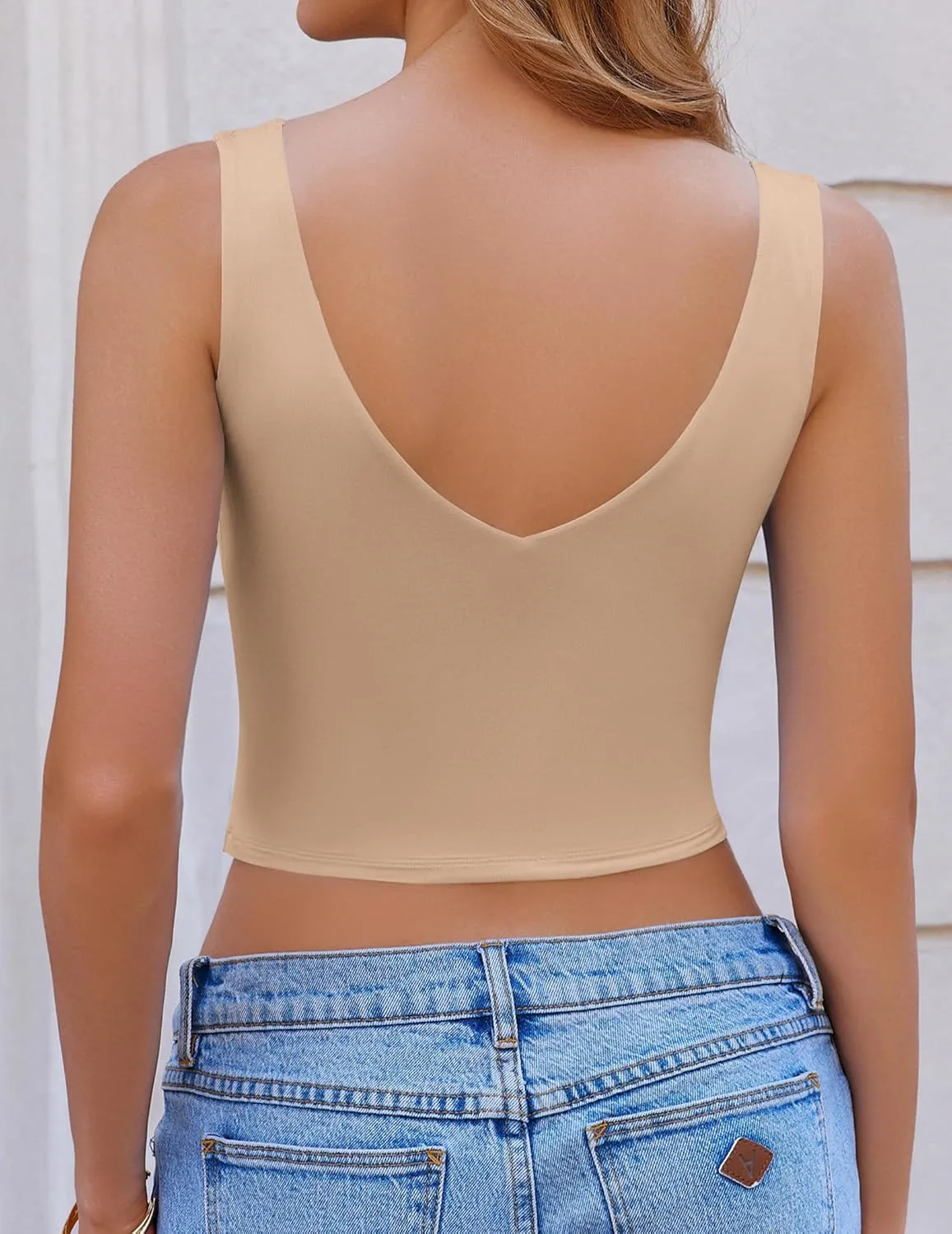 Avidlove Women's Sexy Crop Plunge Tank Tops Deep V Neck Sleeveless Going Out Camisoles Slim Fit 2025 Trendy Summer