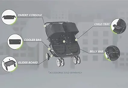 Baby Jogger Belly Bar for City Mini 2 Double and City Mini GT2 Double Strollers, Black