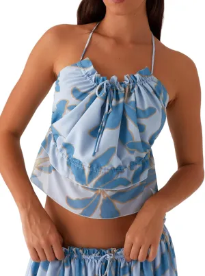 Backless Halter Tops for Women Y2k Tie Back Ruffle Cami Top Sleeveless Smocked Going Out Tank Vest