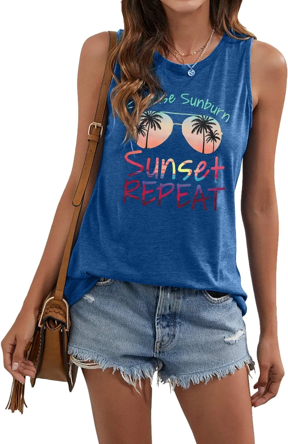 Beach Tanks for Women Beach Please Graphic Tank Top Funny Summer Sleeveless Hawaiian Vacation Vest Shirts