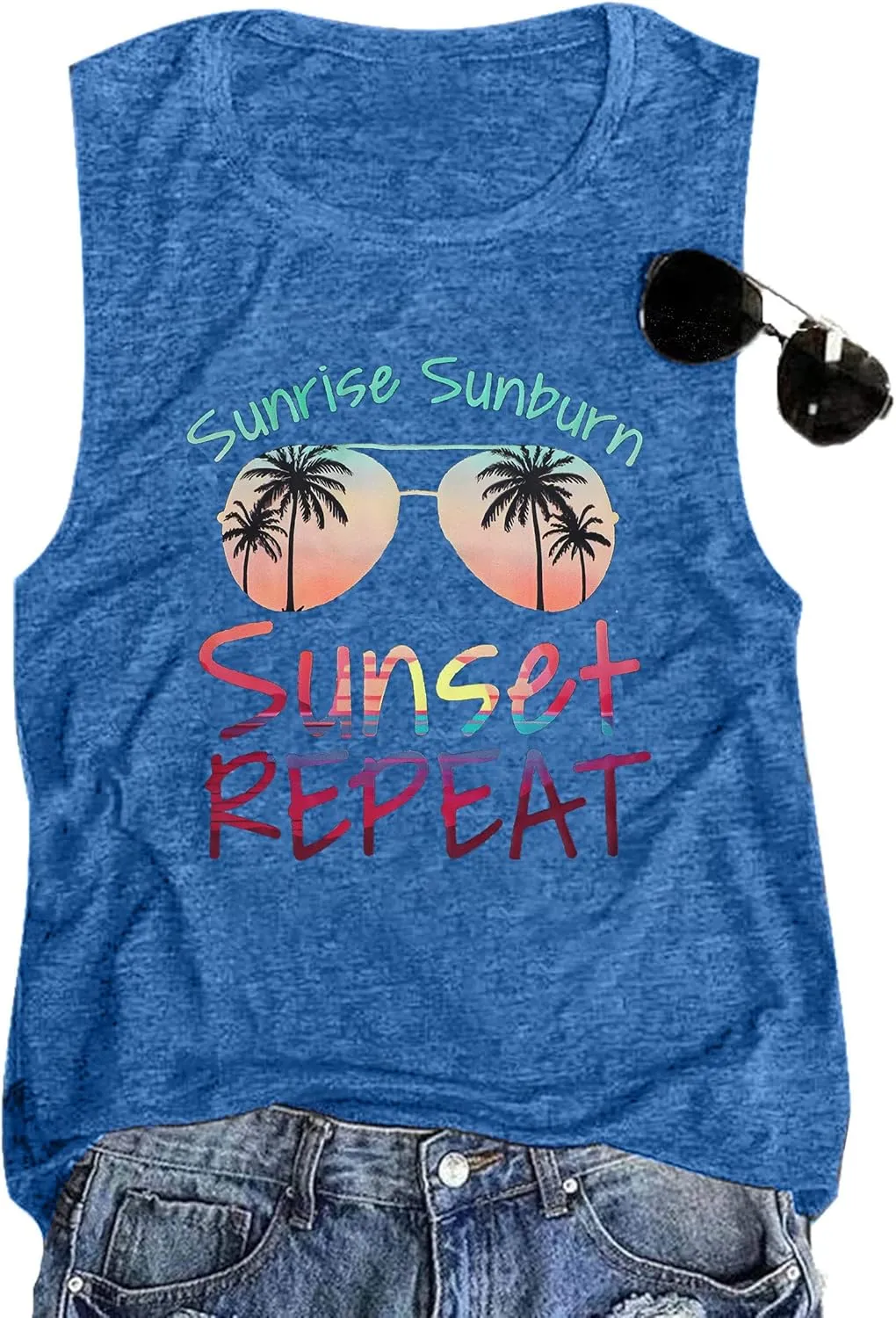 Beach Tanks for Women Beach Please Graphic Tank Top Funny Summer Sleeveless Hawaiian Vacation Vest Shirts