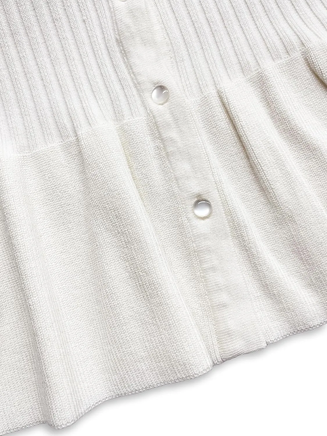 Beautiful Nomad Women's Long Sleeve Cardigan Peplum Sweater Crew Neck Button Tops Knit Ribbed Elegant Outwear Coat