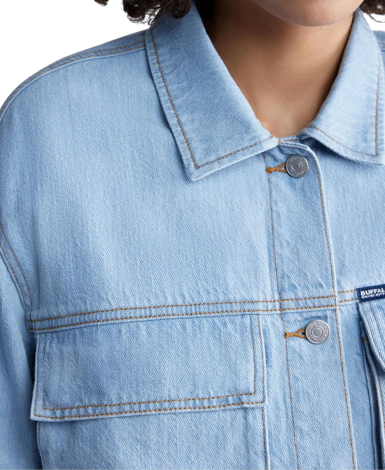 Buffalo David Bitton Women's Teagan Boxy Cropped Denim Jacket