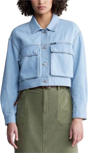 Buffalo David Bitton Women's Teagan Boxy Cropped Denim Jacket