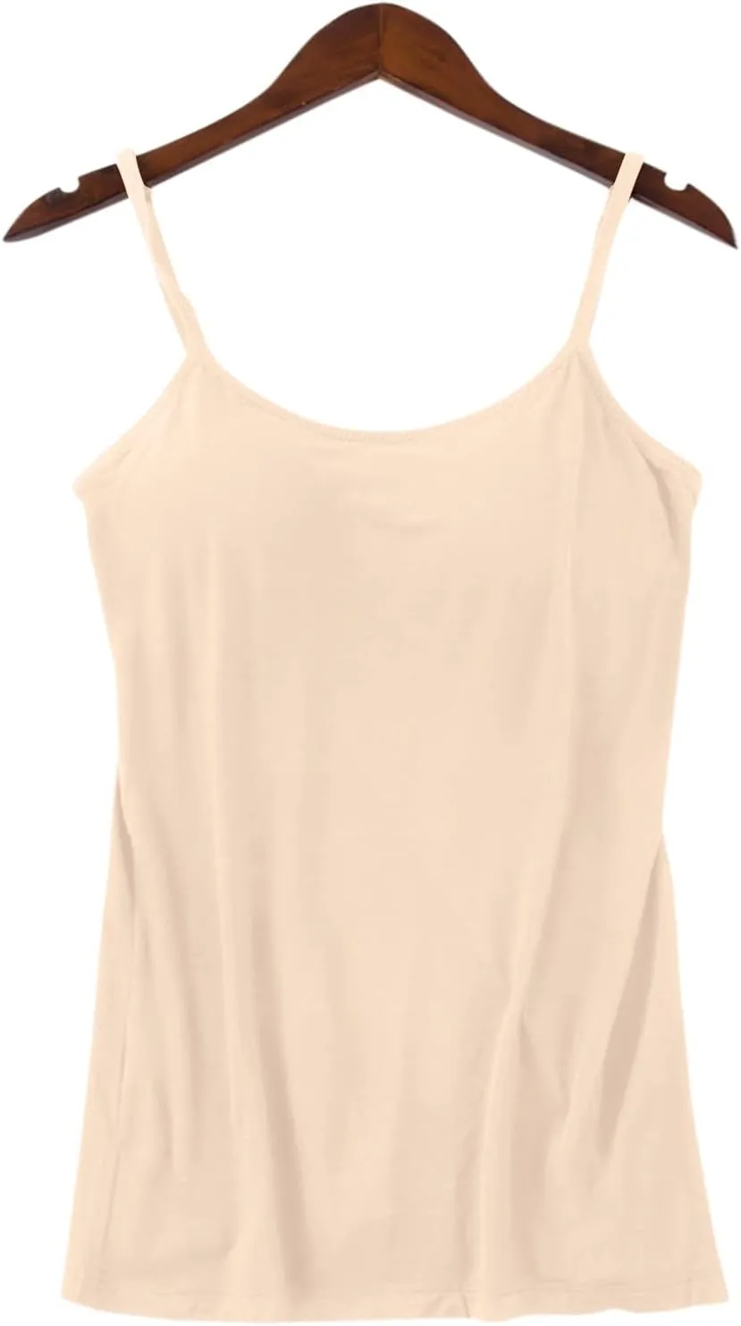 Built in Bra Tank Tops for Women Cotton Padded sports bra Womens thin Spaghetti Strap camisoles with built in bra