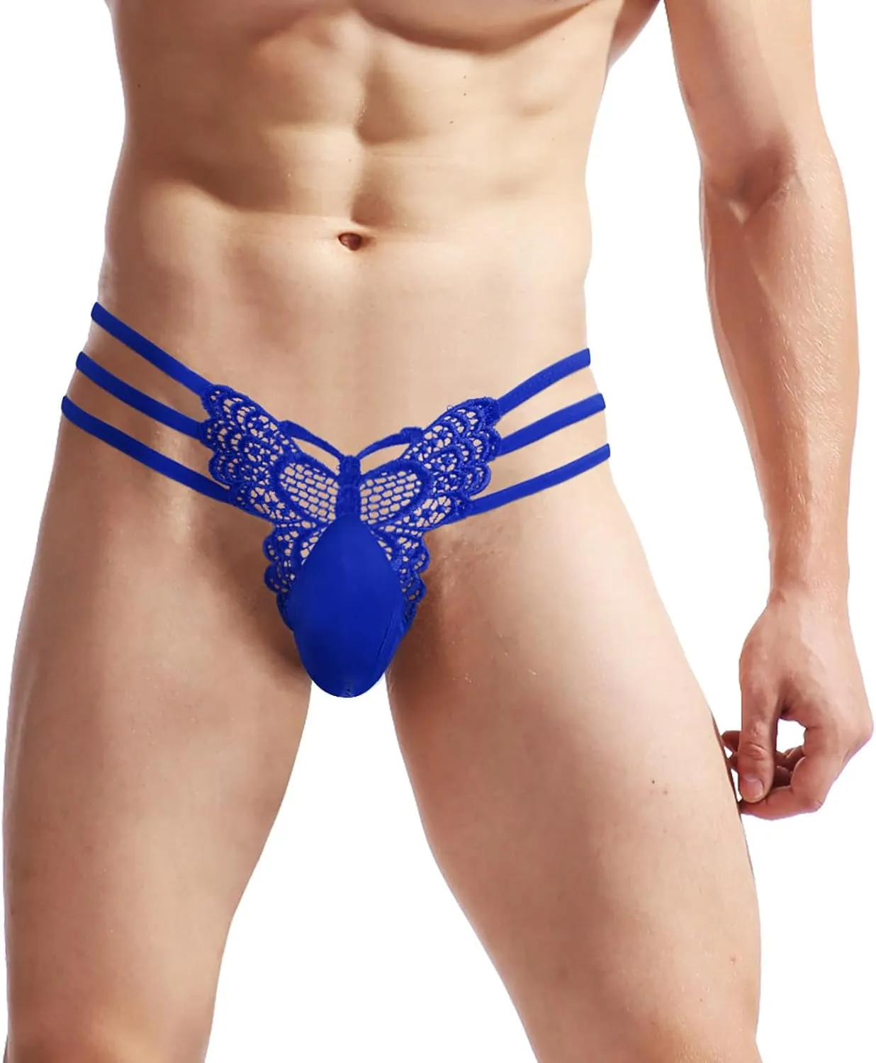Butterfly Thongs for Men Sexy Lace G-String Underwear Sissy Panties Low Rise Briefs Underpants for Sex Naughty