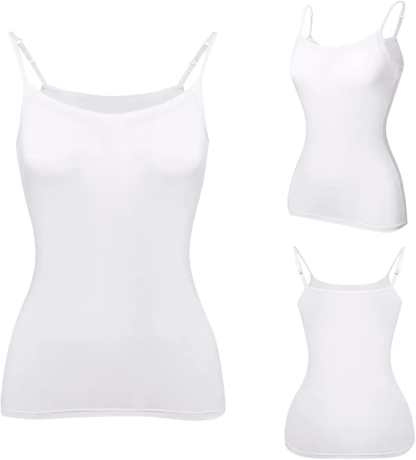 COTECRAM Womens Tank Tops with Built in Bras Camisoles Adjustable Spaghetti Strap Shelf Bra Basic Layer Cami Undershirts