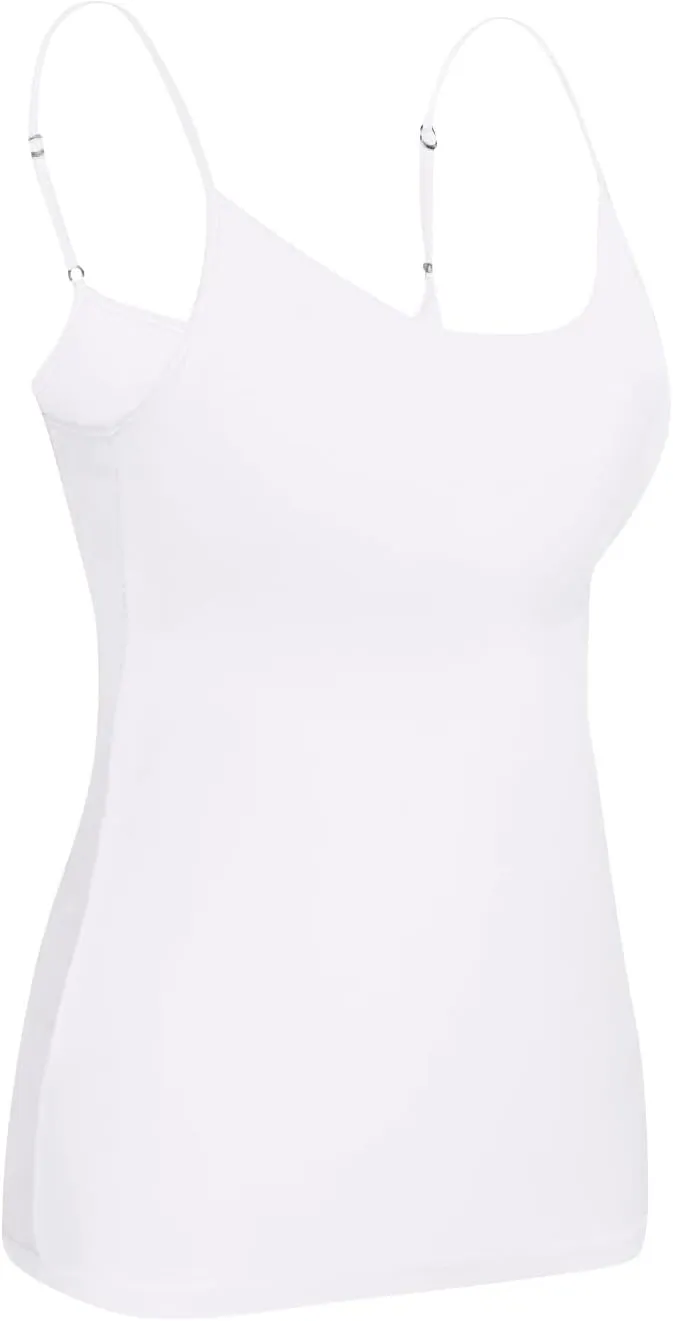 COTECRAM Womens Tank Tops with Built in Bras Camisoles Adjustable Spaghetti Strap Shelf Bra Basic Layer Cami Undershirts