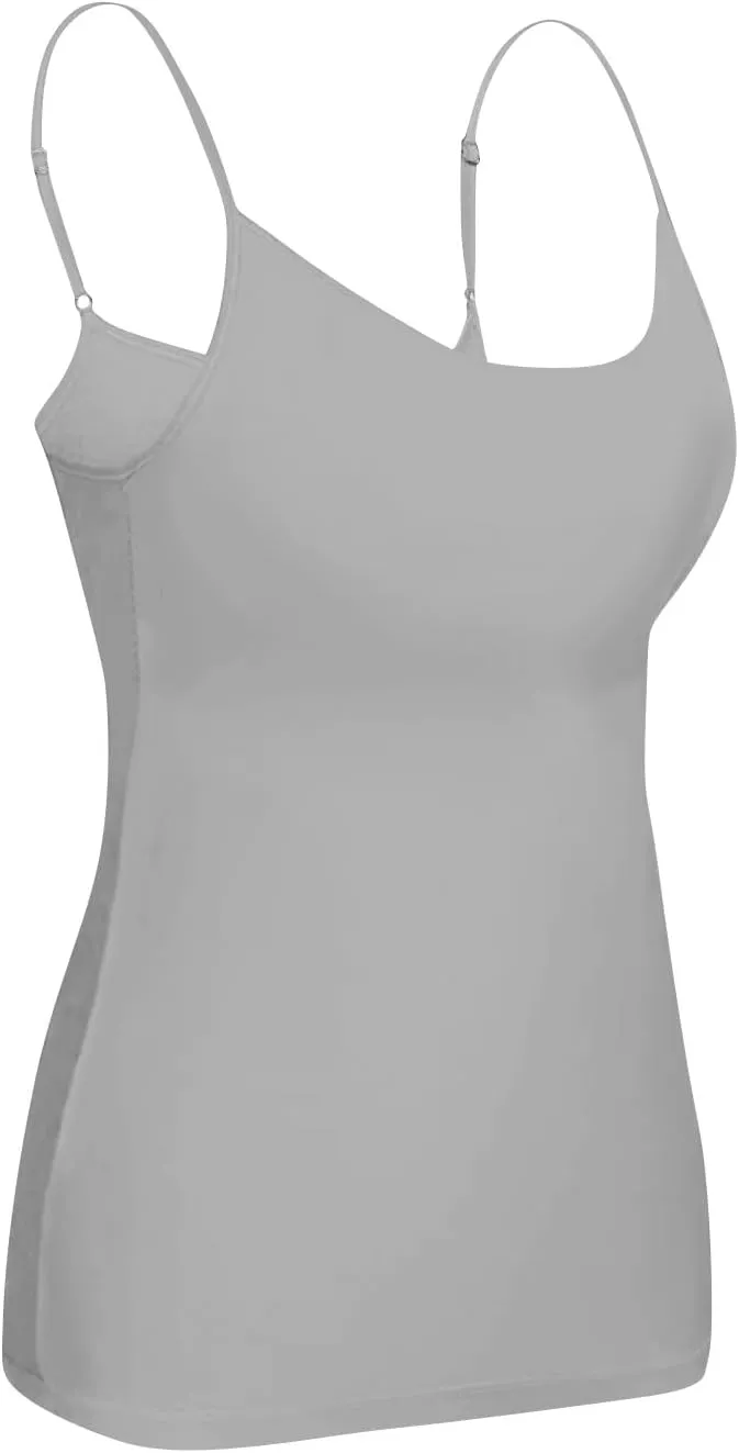 COTECRAM Womens Tank Tops with Built in Bras Camisoles Adjustable Spaghetti Strap Shelf Bra Basic Layer Cami Undershirts