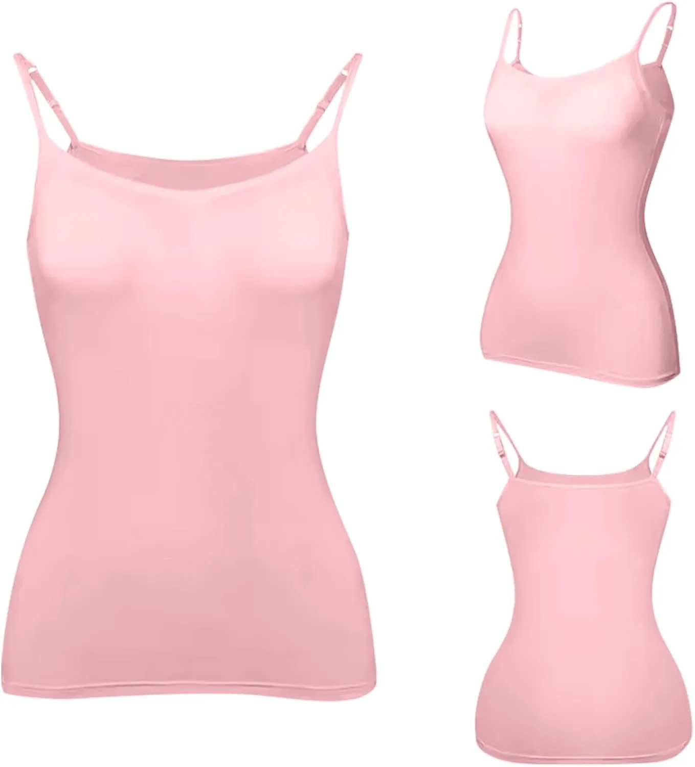 COTECRAM Womens Tank Tops with Built in Bras Camisoles Adjustable Spaghetti Strap Shelf Bra Basic Layer Cami Undershirts
