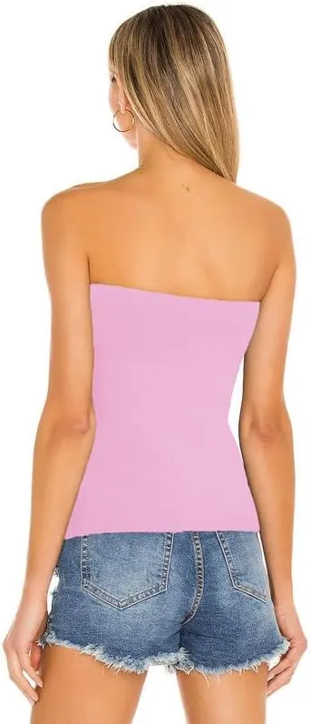 Cotton Long Tube Tops for Womens Strapless Camisoles Sexy Bandeau 3 Pieces