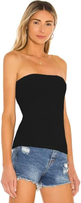 Cotton Long Tube Tops for Womens Strapless Camisoles Sexy Bandeau 3 Pieces