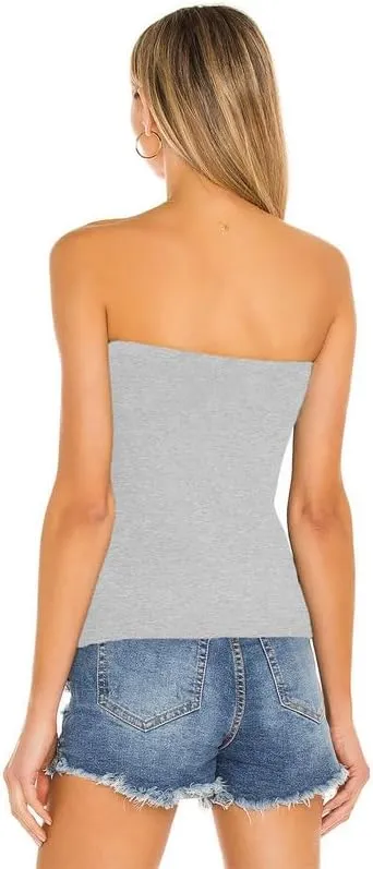 Cotton Long Tube Tops for Womens Strapless Camisoles Sexy Bandeau 3 Pieces
