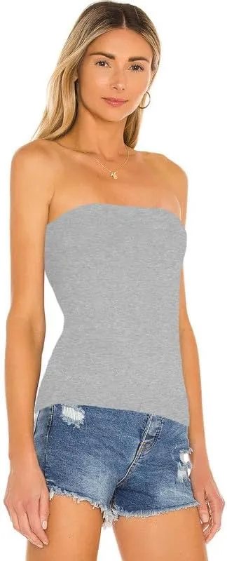 Cotton Long Tube Tops for Womens Strapless Camisoles Sexy Bandeau 3 Pieces