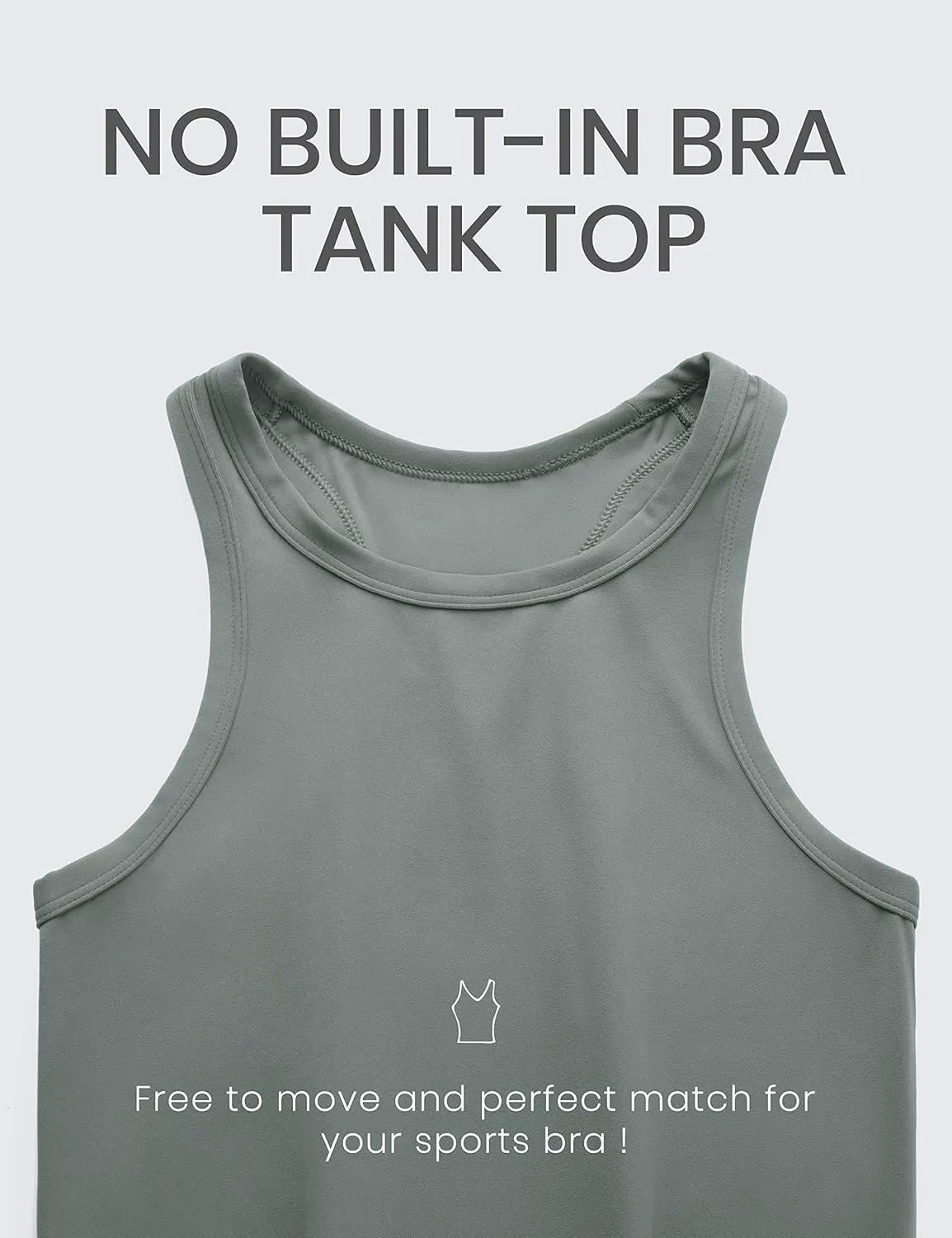 CRZ YOGA Butterluxe Womens Workout Racerback Sleeveless Tops High Neck Athletic Camisole Tanks Running Gym Yoga Shirts