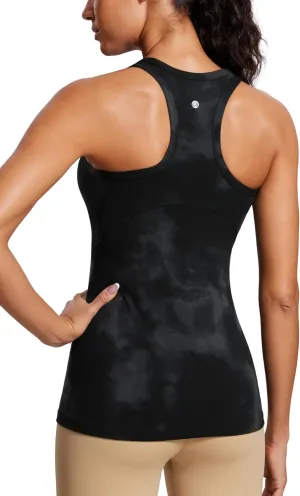 CRZ YOGA Butterluxe Womens Workout Racerback Sleeveless Tops High Neck Athletic Camisole Tanks Running Gym Yoga Shirts