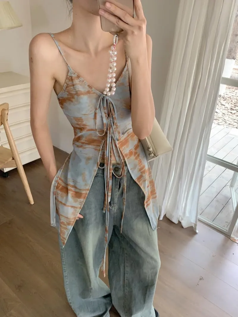 Cute Women's Sleeveless Tank Top, Y2K Kawaii Coquette Camisole Summer Grunge Women's Tanks Camis Aesthetci Cami