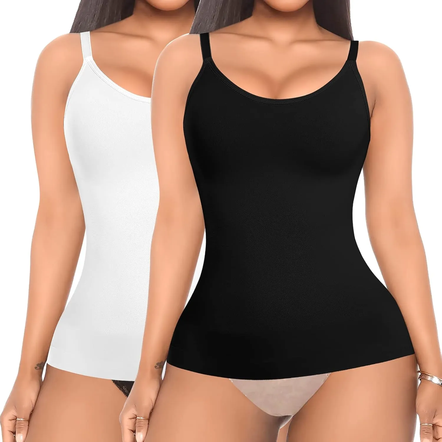DERCA Women's Shapewear Cami Tummy Control Compression Tank Tops Adjustable Straps Body Shaper Camisoles