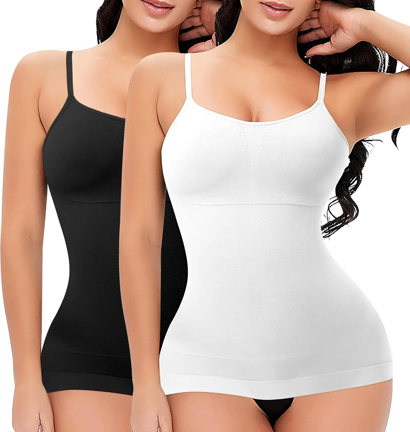 DERCA Women's Shapewear Cami Tummy Control Compression Tank Tops Adjustable Straps Body Shaper Camisoles