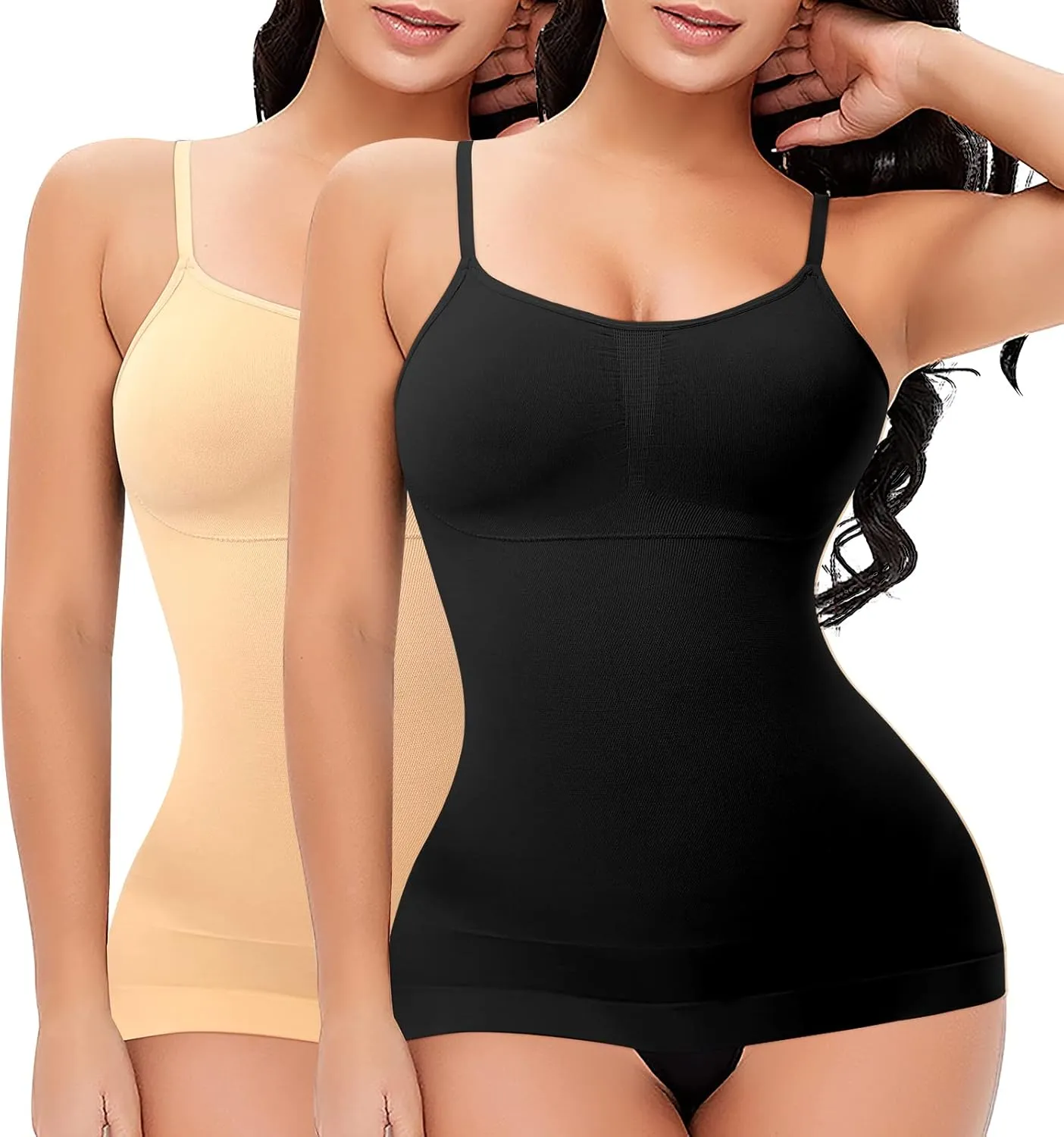 DERCA Women's Shapewear Cami Tummy Control Compression Tank Tops Adjustable Straps Body Shaper Camisoles