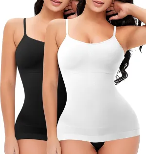 DERCA Women's Shapewear Cami Tummy Control Compression Tank Tops Adjustable Straps Body Shaper Camisoles