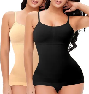 DERCA Women's Shapewear Cami Tummy Control Compression Tank Tops Adjustable Straps Body Shaper Camisoles